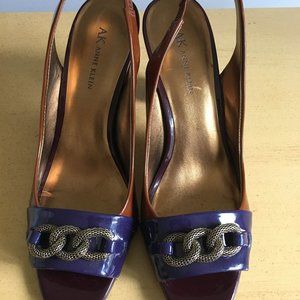 AK Anne Klein Sling Back Peep Toe Heels..Size 10 M